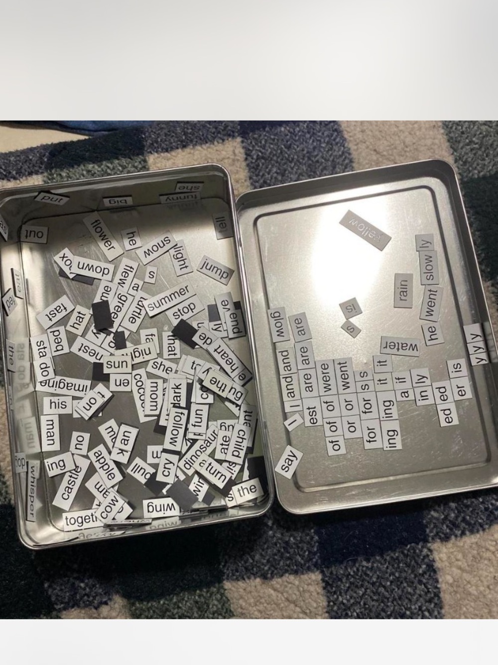 Magnetic Word Set - White/Black Word Tiles